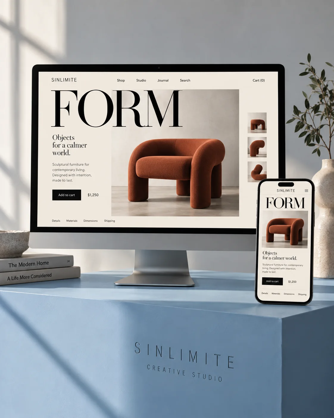 Web design concept shown on desktop and mobile screens